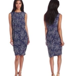 Pendleton Navy Blue/ White Floral Print Dress Size 18